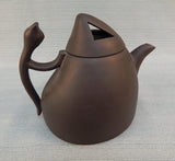 Chinese Yixing Zisha Clay Teapot Dark Brown with Cat Handle