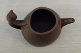 Chinese Yixing Zisha Clay Teapot Dark Brown with Cat Handle