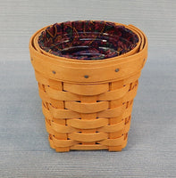 Longaberger 1998 Pen Pal Pencil Basket with Fabric and Plastic Liners
