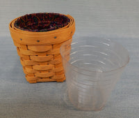Longaberger 1998 Pen Pal Pencil Basket with Fabric and Plastic Liners