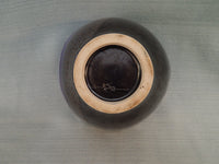 Modern Blue and Black Ceramic Bowl, Signed by Artist