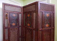 Carved Wood Folding Screen