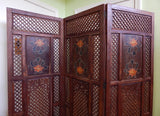 Carved Wood Folding Screen