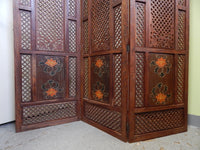 Carved Wood Folding Screen