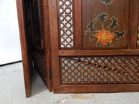 Carved Wood Folding Screen