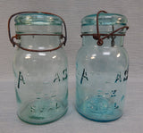 Pair of Atlas E-Z Seal Glass Jars