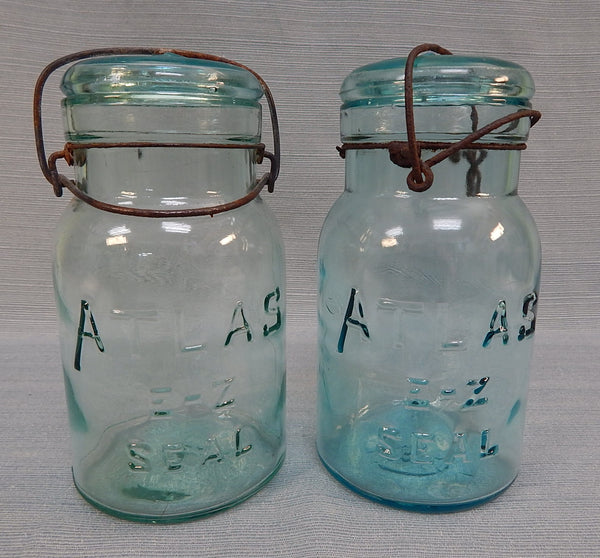 Pair of Atlas E-Z Seal Glass Jars