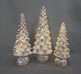 Twinkling Trees - Set of 3 Silver Table Top LED Trees - Brand New!