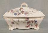 Ridgways Royal Semi-Porcelain Tureen with Brown and Blue Flowers