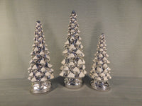 Twinkling Trees - Set of 3 Silver Table Top LED Trees - Brand New!