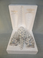 Twinkling Trees - Set of 3 Silver Table Top LED Trees - Brand New!