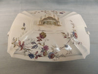 Ridgways Royal Semi-Porcelain Tureen with Brown and Blue Flowers