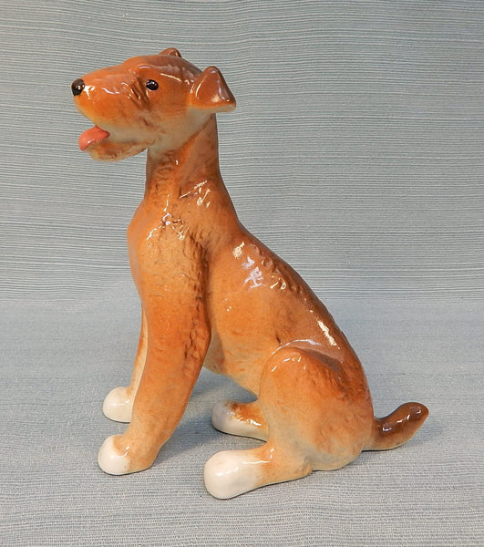 Lomonosov Russia Airedale Terrier Porcelain Figurine