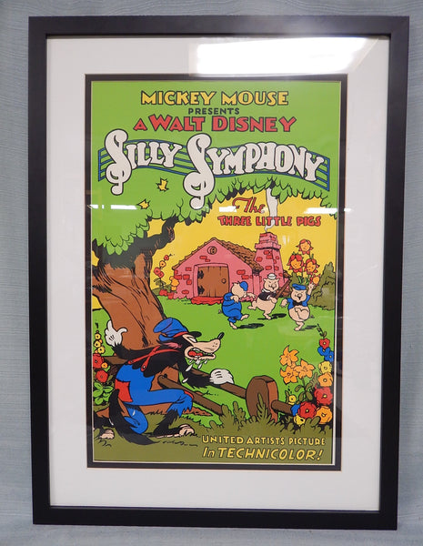 Vintage Mickey Mouse Cartoon Framed Poster