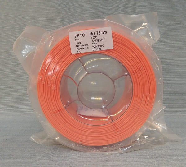 PETG 1.75 mm 3D Printer Filament - Living Coral - Brand New