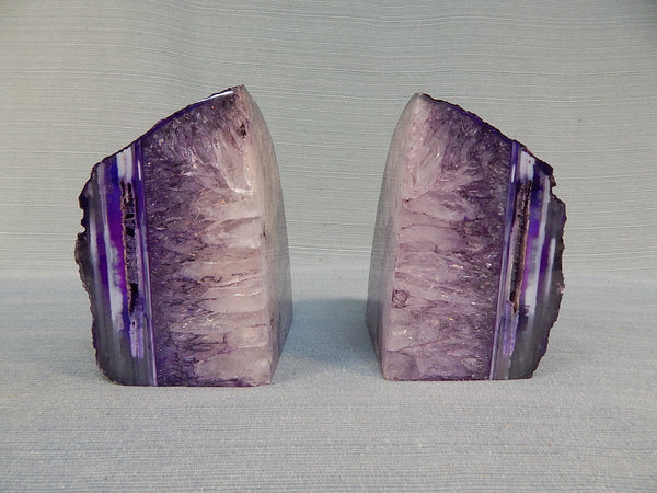 Large Brazilian Quartz Geode Bookends