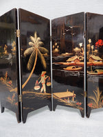 Vintage Vietnamese Tabletop Lacquered Wood Screen