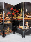 Vintage Vietnamese Tabletop Lacquered Wood Screen