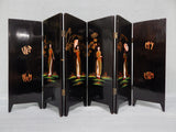 Vintage Vietnamese Tabletop Lacquered Wood Screen