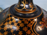 Tall Slim Chinese Painted Wood Table Lamps