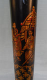 Tall Slim Chinese Painted Wood Table Lamps