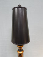 Tall Slim Chinese Painted Wood Table Lamps