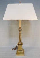 Virginia Metalcrafters Brass Table Lamp with Rectangular Shade