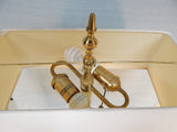 Virginia Metalcrafters Brass Table Lamp with Rectangular Shade