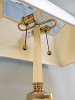 Virginia Metalcrafters Brass Table Lamp with Rectangular Shade