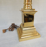 Virginia Metalcrafters Brass Table Lamp with Rectangular Shade