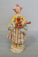 Sitzendorf Lady with a Lute Figurine