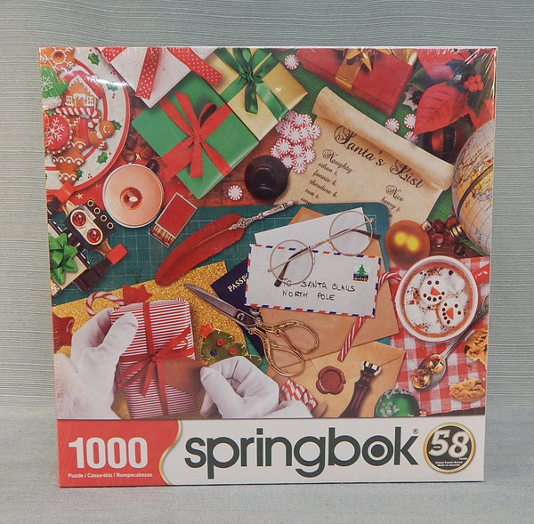 1000 Piece Santa's Desk Springbok Puzzle - Brand New!