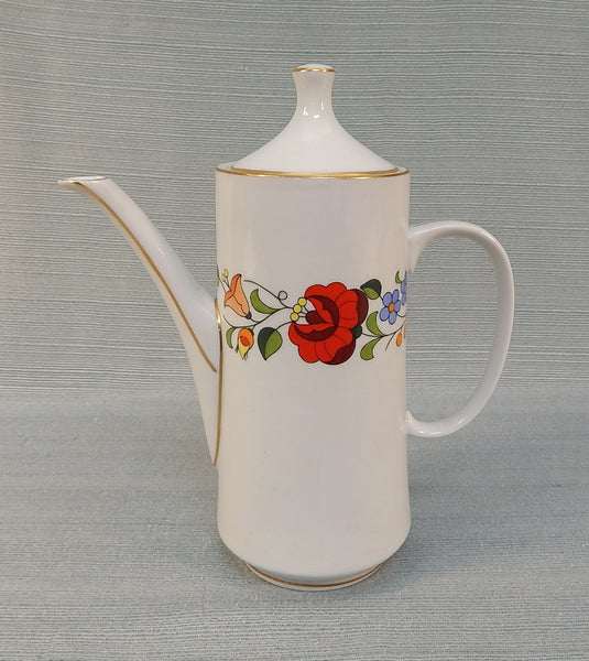 Kalocsa Hungary Hand-Painted Porcelain Tea or Coffee Server