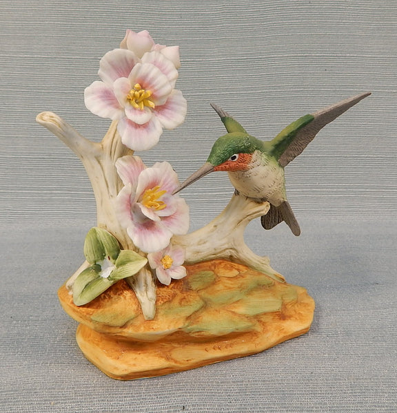 Lefton China Japan Hummingbird and Flowers Figurine