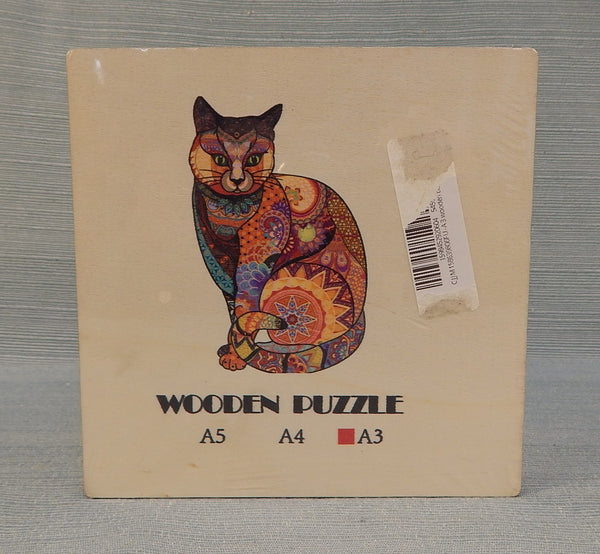 120+ Piece Cat Inspired By Klimt Wooden Jigsaw Puzzle - Brand New!