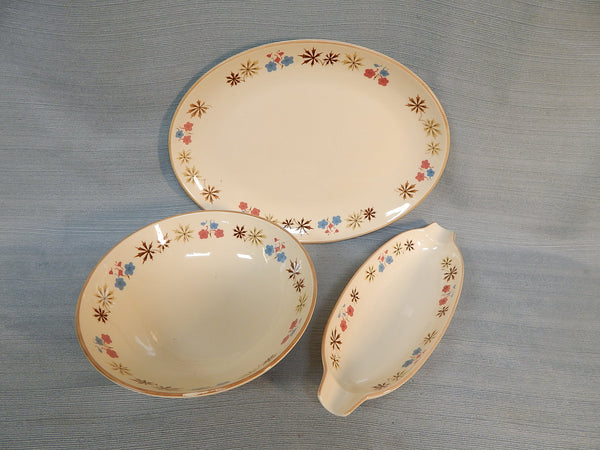 3 Pieces of Franciscan "Larkspur" Serveware