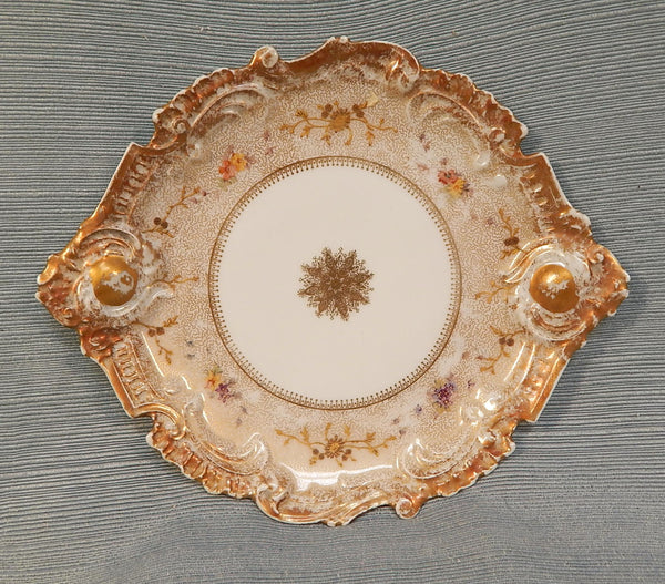Antique L.S.& Sons Limoges Floral Gold on White Plate