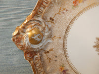 Antique L.S.& Sons Limoges Floral Gold on White Plate