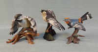 GOTO Original Bird Figurines, Japan - Chickadee, Warbler, Mocking Bird - Lot of 3