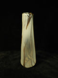 Brown and White Handblown Glass Vase