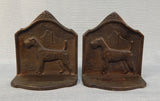 Vtg. Wire-haired Fox Terrier Cast Iron Bookends Connecticut Foundry 1929