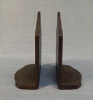 Vtg. Wire-haired Fox Terrier Cast Iron Bookends Connecticut Foundry 1929