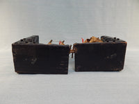 Vtg. Wooden Sailing Ships with Canvas Sails Bookends
