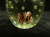 Pink Flower Art Glass Paperweight