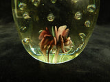 Pink Flower Art Glass Paperweight