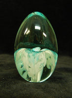 Small White Flower Glass Paperweight