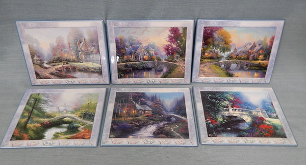Thomas Kincade Bridges of Life Vintage 1999 Bradford Exchange Plates Set of 6