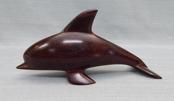 Hand-Carved Wood Dolphin Figurine