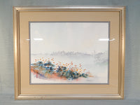 San Fransisco Watercolor Landscape by Rosemary Tapia, Framed