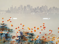 San Fransisco Watercolor Landscape by Rosemary Tapia, Framed